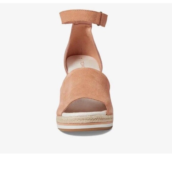 NWT Tom’s Marisol Suede Espedrille Wedge Sandals in Soft Orange Size 9 - Picture 4 of 6